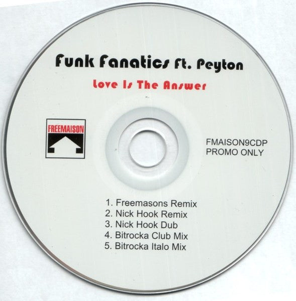 Funk Fanatics Featuring Peyton : Love Is The Answer (CD, Maxi, Promo)