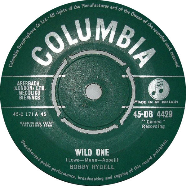Bobby Rydell : Wild One (7", Single)