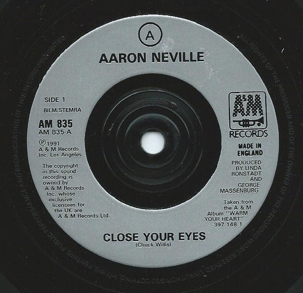 Aaron Neville : Close Your Eyes (7")