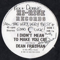 Dean Friedman : I Didn't Mean To Make You Cry (7", Single)