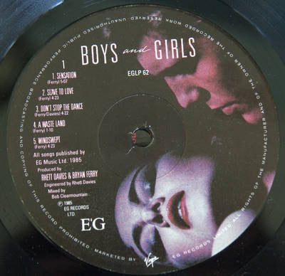 Bryan Ferry : Boys And Girls (LP, Album)
