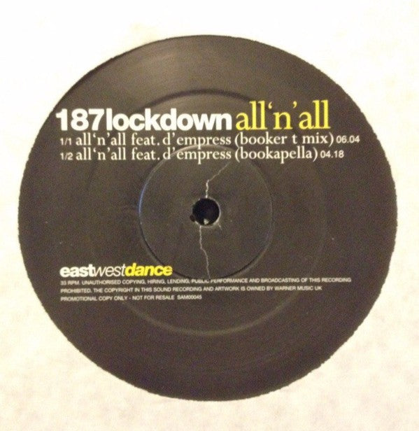 187 Lockdown : All 'N' All (12", Promo)