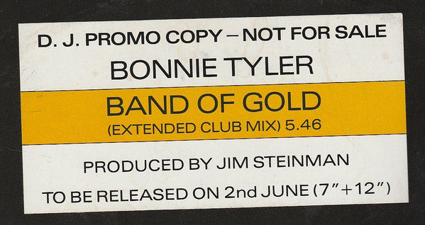 Bonnie Tyler : Band Of Gold (Extended Club Mix) (12", Promo, W/Lbl)