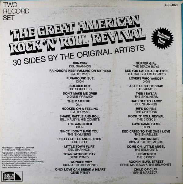 Various : The Great American Rock 'N' Roll Revival (30 Sides By The Original Artists)  Volume One (2xLP, Comp, Pit)