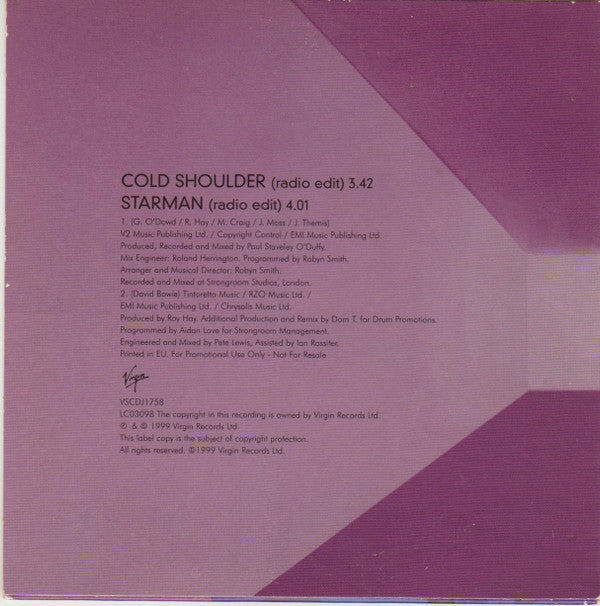 Culture Club : Cold Shoulder / Starman (CD, Single, Promo)
