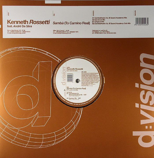 Kenneth Rossetti Feat. André Da Silva : Sambà (12")