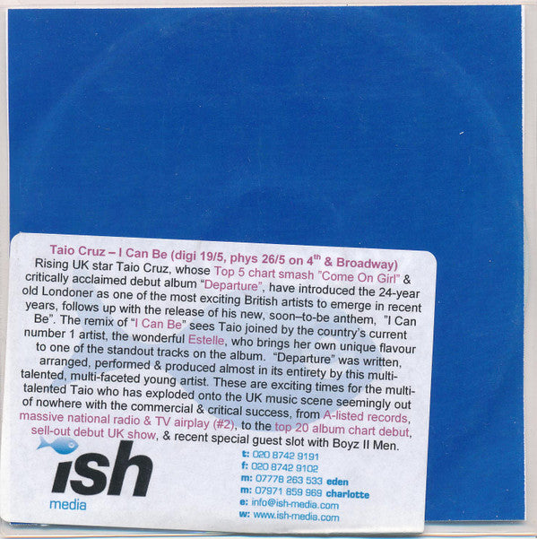Taio Cruz : I Can Be (CDr, Single, Promo)