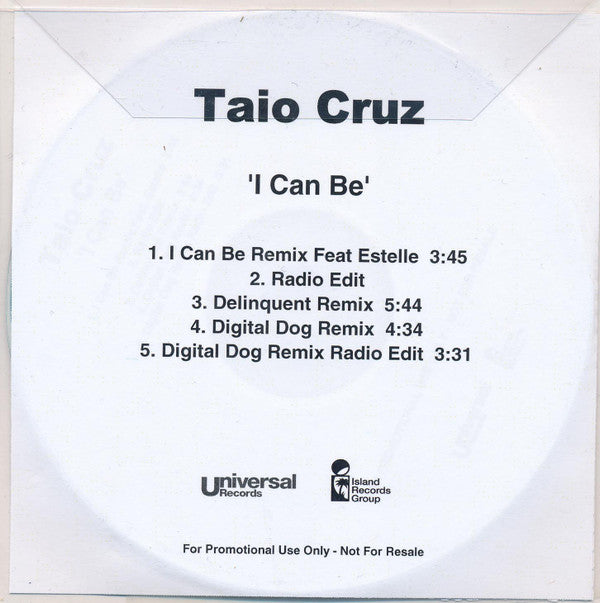 Taio Cruz : I Can Be (CDr, Single, Promo)