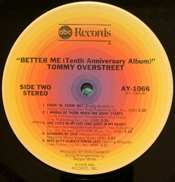Tommy Overstreet : Better Me (Tenth Anniversary Album) (LP, Album)