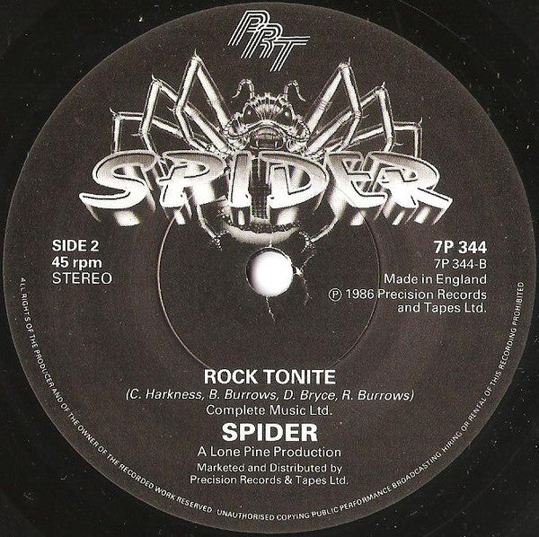 Spider (6) : Gimme Gimme It All / Rock Tonite (7", Single)