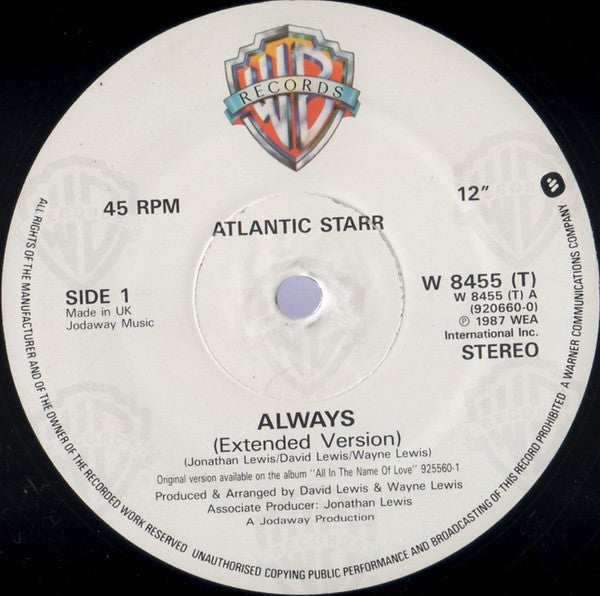 Atlantic Starr : Always (12", Com)