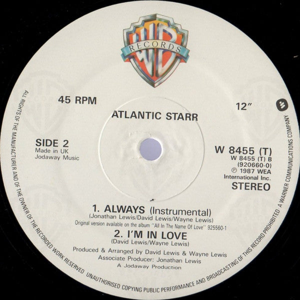 Atlantic Starr : Always (12", Com)