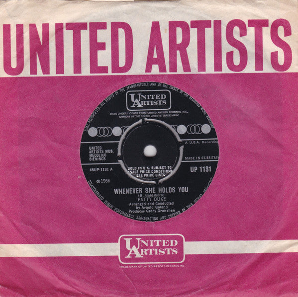 Patty Duke : Whenever She Holds You (7", Single)