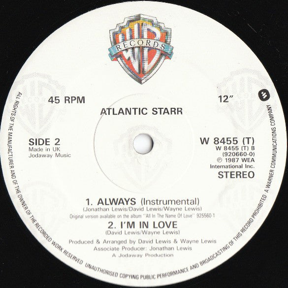 Atlantic Starr : Always (12")