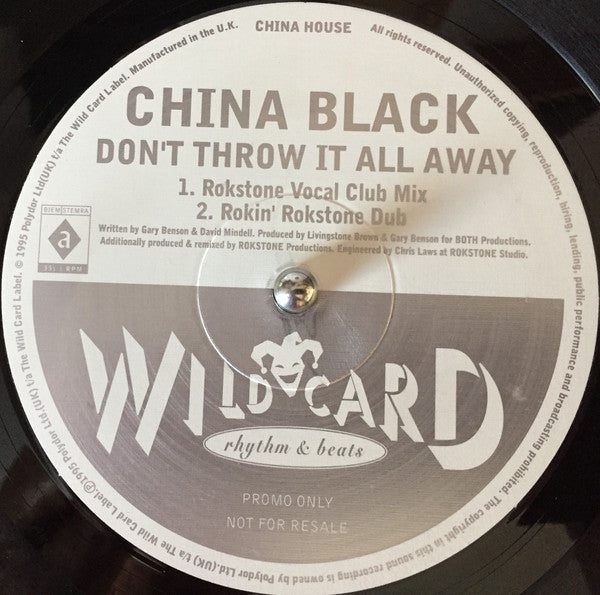 China Black : Don't Throw It All Away (12", Promo)