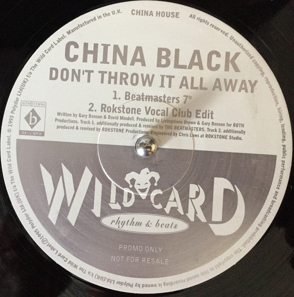 China Black : Don't Throw It All Away (12", Promo)