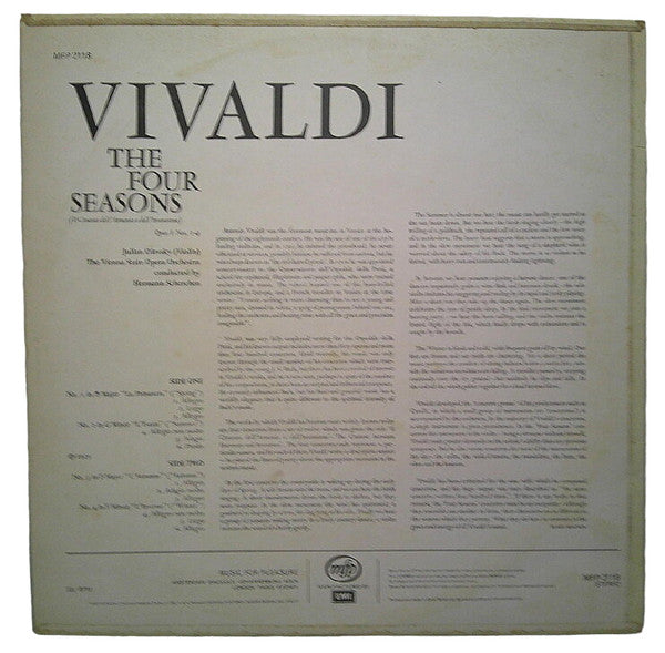 Antonio Vivaldi – Hermann Scherchen Conducts Orchester Der Wiener Staatsoper / Julian Olevsky : The Four Seasons (LP, Album)