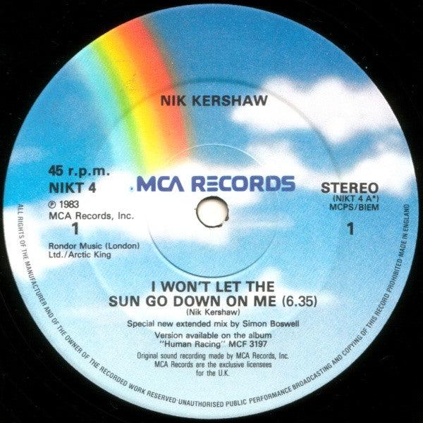 Nik Kershaw : I Won't Let The Sun Go Down On Me (12", RE)