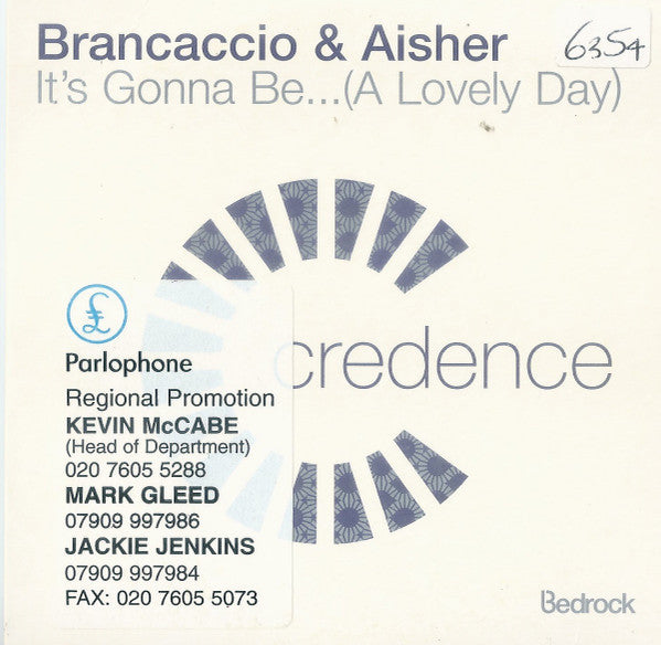Brancaccio & Aisher : It's Gonna Be... (A Lovely Day) (CD, Single, Promo)