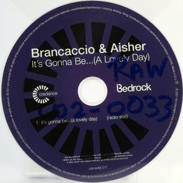 Brancaccio & Aisher : It's Gonna Be... (A Lovely Day) (CD, Single, Promo)
