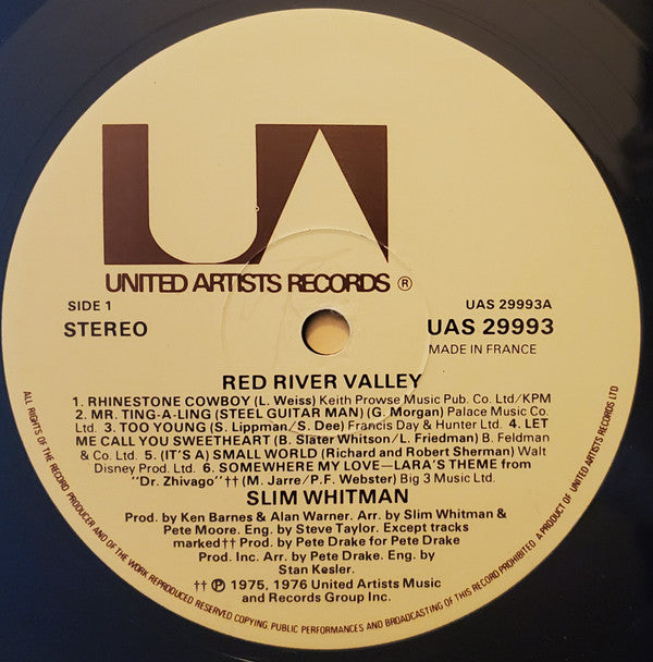 Slim Whitman : Red River Valley (LP, Album, Fre)