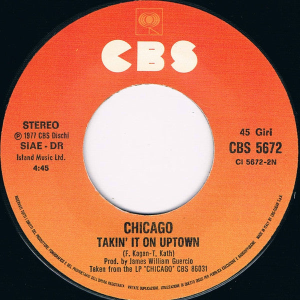 Chicago (2) : Baby, What A Big Surprise (7", Single)