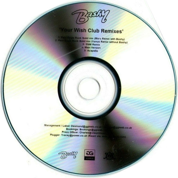 Bashy Featuring H-Boogie : Your Wish Is My Command - Radio / Club Remixes (CDr, Single, Promo)
