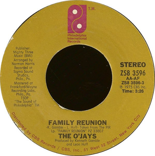 The O'Jays : Family Reunion (7", Styrene)