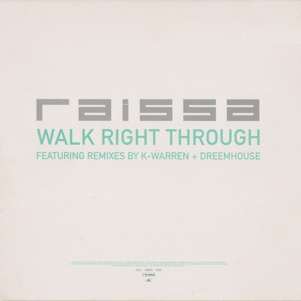 Raissa : Walk Right Through (12", Promo)