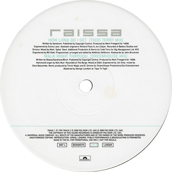 Raissa : Walk Right Through (12", Promo)