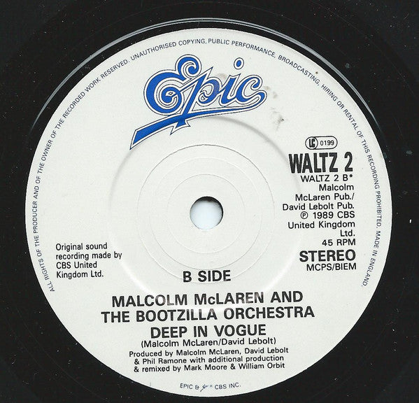 Malcolm McLaren And The Bootzilla Orchestra : Waltz Darling (7")