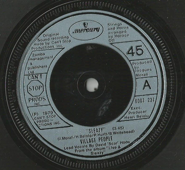 Village People : Sleazy / Save Me (Up Tempo) (7")