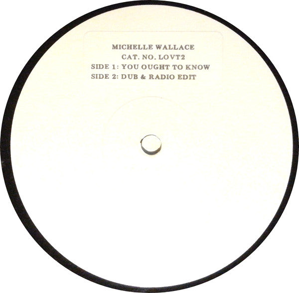 Michelle Wallace : You Ought To Know (12", Single, Promo, W/Lbl)