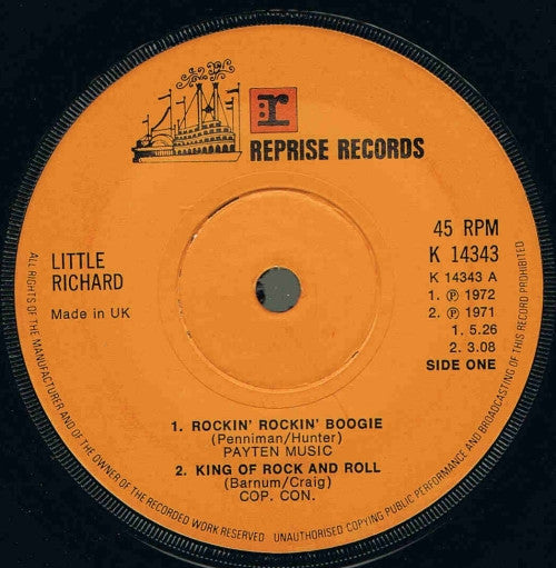 Little Richard : Rockin' Rockin' Boogie  (7", EP)