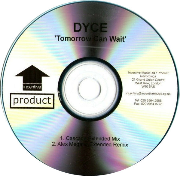 Dyce : Tomorrow Can Wait (CDr, Single, Promo)