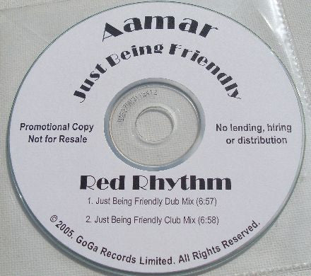 Aamar : Just Being Friendly (CDr, Single, Promo)