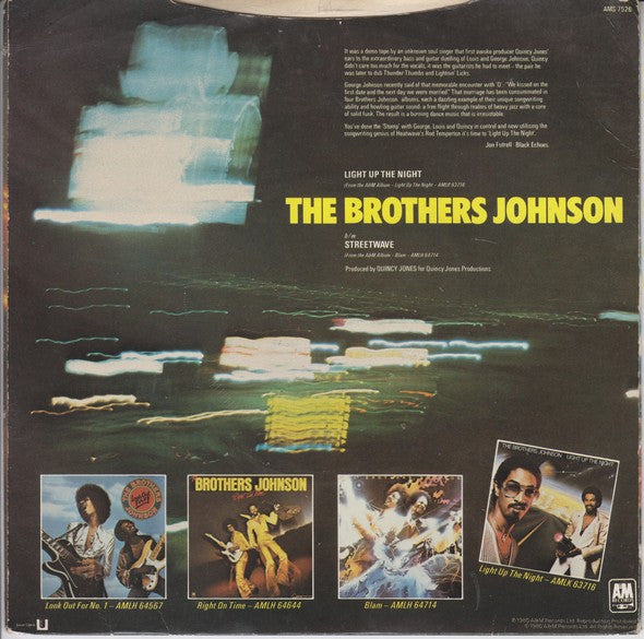 Brothers Johnson : Light Up The Night (7", Single)
