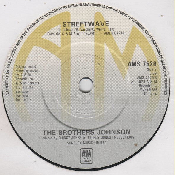 Brothers Johnson : Light Up The Night (7", Single)