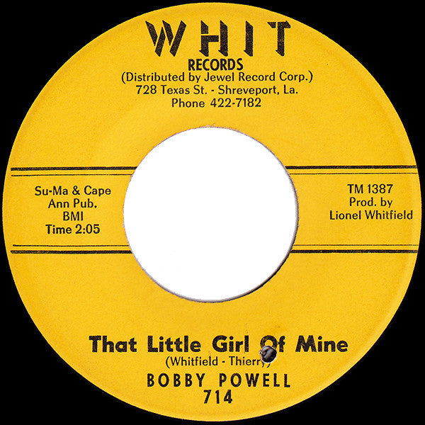 Bobby Powell : That Little Girl Of Mine (7", Yel)