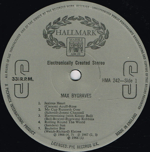 Max Bygraves : Max Bygraves (LP, Comp, RM)