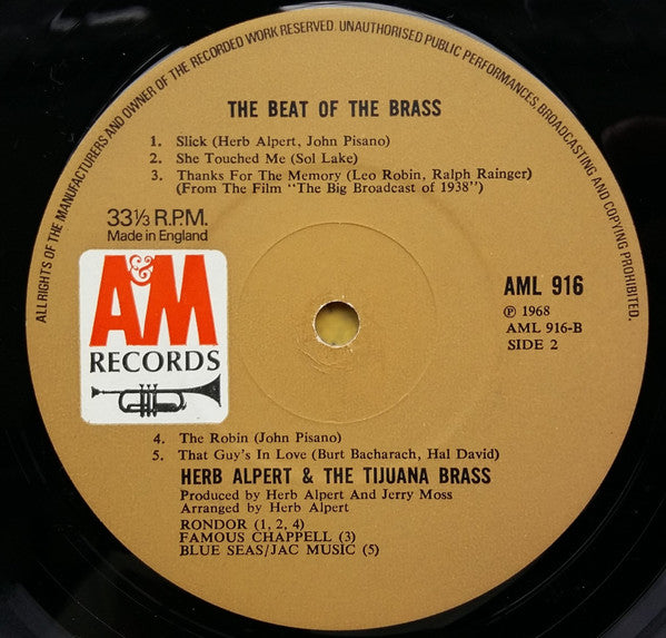 Herb Alpert & The Tijuana Brass : The Beat Of The Brass (LP, Album, Mono)