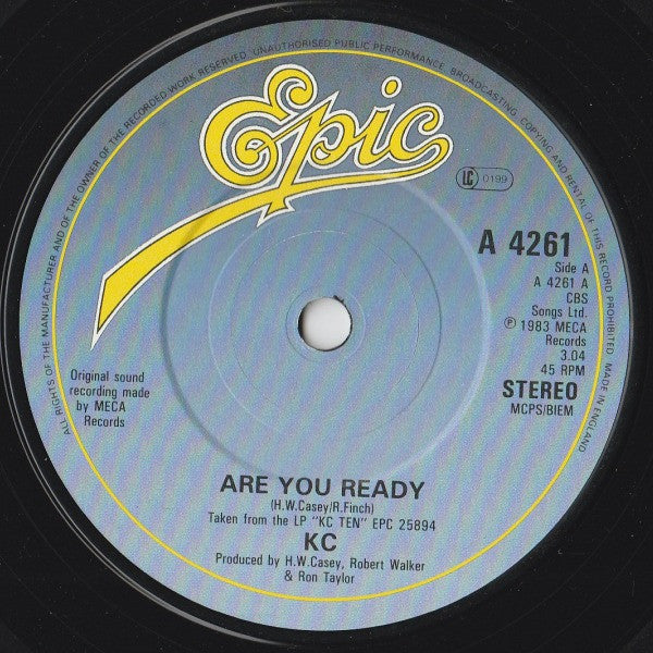 KC (4) : Are You Ready? (7", Single)