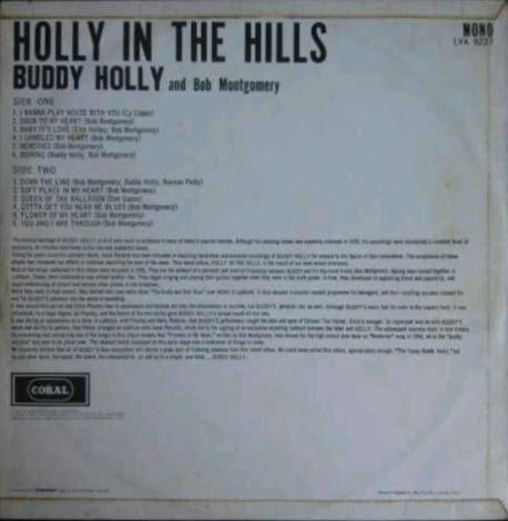 Buddy Holly & Bob Montgomery : Holly In The Hills (LP, Mono)