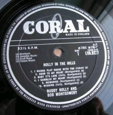 Buddy Holly & Bob Montgomery : Holly In The Hills (LP, Mono)