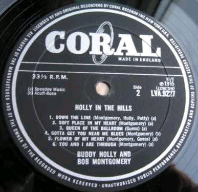 Buddy Holly & Bob Montgomery : Holly In The Hills (LP, Mono)