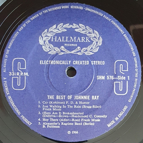 Johnnie Ray : The Best Of Johnnie Ray (LP, Comp, RE)
