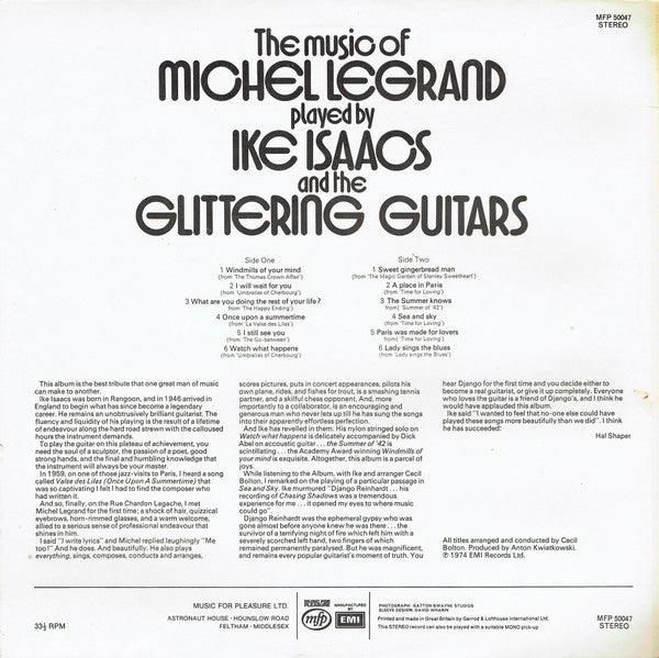 Ike Isaacs : The Music Of Michel Legrand Played By Ike Isaacs And The Glittering Guitars (LP)