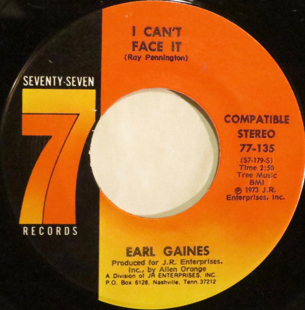 Earl Gaines : Soul Children / I Can't Face It (7")