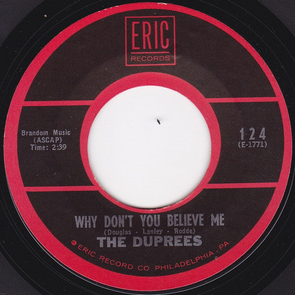 The Duprees :  Why Don't You Believe Me / Exodus (7", Single, RE)