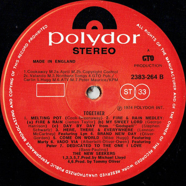 The New Seekers : Together (LP, Album)